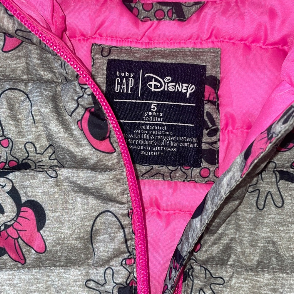 GAP babyGap | Disney Minnie Mouse ColdControl Puffer Jacket Trek 5. * - Picture 5 of 11